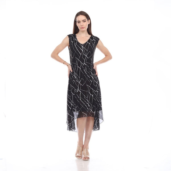Sleeveless High Low Crinkle Dress - DR1036